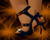 denim/orange heels