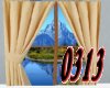 Window w/ mountain scene