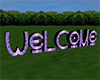 Purple Welcome Sign