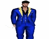 pantalon costume bleu or
