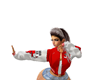chaqueta roja y blanca