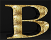 B Letter Black Gold