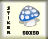 stiker mushroom BLUE