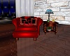 RED CHAIR W/ OTTOMAN