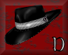 black and silver hat