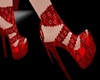 Red lace shoes