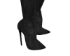 black suede thigh boots