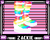 white rainbow boots f