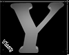 ~Y~ Letter Y Grey
