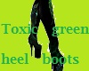Toxic green heel boots