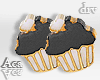 Black Cupcake Earrings