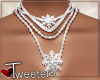 SnowFlake Necklace White