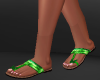 Green Flowered Sandals