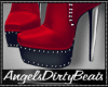 Red leather boots