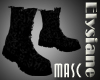 {E} Black Damask Boots M