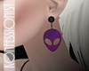 Purple Alien Earrings