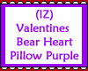Bear Heart Pillow Purple