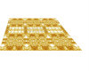 white and gold rug/dance