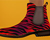 Red Tiger Stripe Chelsea Boots (F)