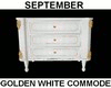 (S) White Golden Commode