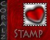 Red Glass Heart Stamp