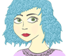 Winking blue haired girl