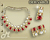 Jewelry Set Gold&Red