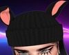 F Black Bunny beanie