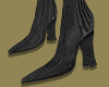 Black Suede Point Boots