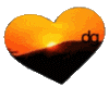 Sunset heart sticker