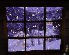 Snowing Cabin Window 1