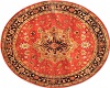 Round Red Floral Rug