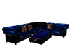 Blue -w- Gold Trim Sofa