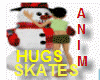 Hugging Skating Snowman