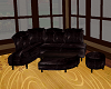 Brown leather couch*KS