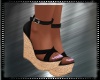 Black & Tan Wedge Sandal