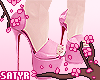 Pink Stripper Heels