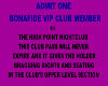 VIP Club Member Pass (F)