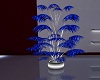 Blue plant silver vase