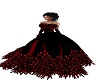 red feather gown