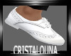 White leather flat shoes