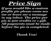 Corrine's Price Sign
