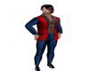 red and blue suit