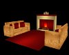 Gld&Red Sofa w Fireplace