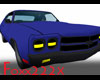 Blue 70's Car