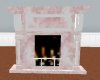 Pink marble fireplace