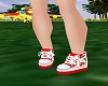 Girls Red Roses Shoes