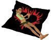 Red Black Heart Pillow2