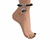QOS Black Silver Anklet