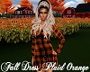 Fall Dress Plaid Orange